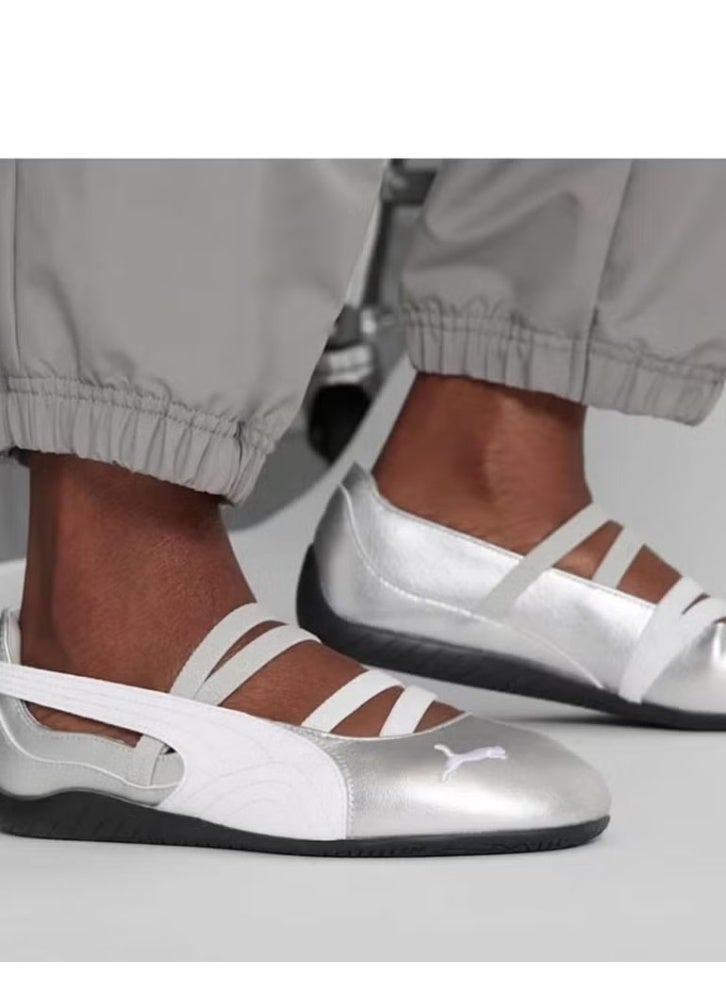 PUMA Speedcat Ballet Flats for Women | Shiny Silver | Comfort Shoes - Image 2